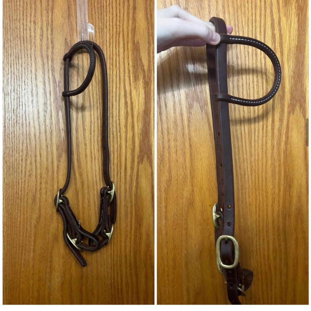 NEW HEAVY HARNESS LEATHER ONE EAR HEADSTALL WITH LOTS OF ADJUSTMENT